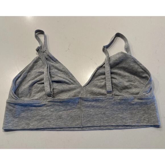 SPANX Gray Bralette Women’s Size Medium Cotton Comfort Heathered Wireless Bra - Picture 2 of 4